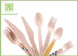 Quality Odorless Disposable Wooden Cutlery Set , Wooden Knife And Fork Set Bulk Packing wholesale
