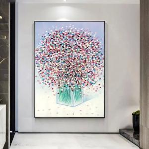 Quality Modern Style Hand Painted Oil Painting Abstract Colorful Flower Canvas 6 Color for Living Room Home Decor wholesale