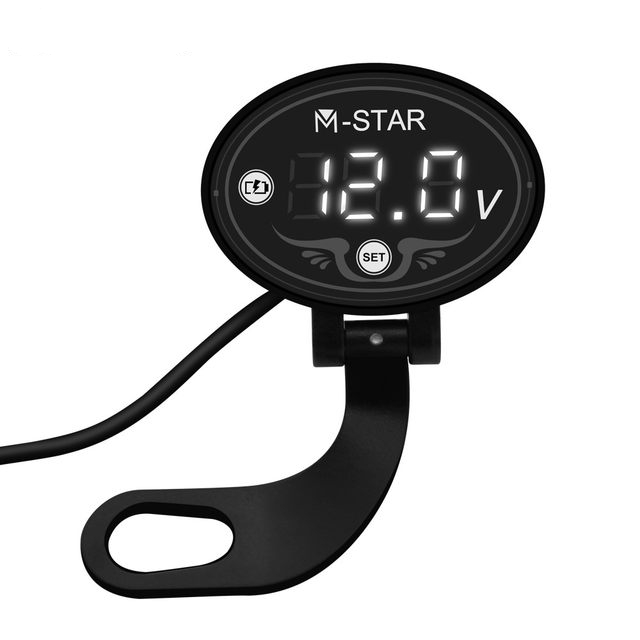 ODM Waterproof Motorcycle Voltmeter , 5.3*4*1cm 12v Digital Voltmeter