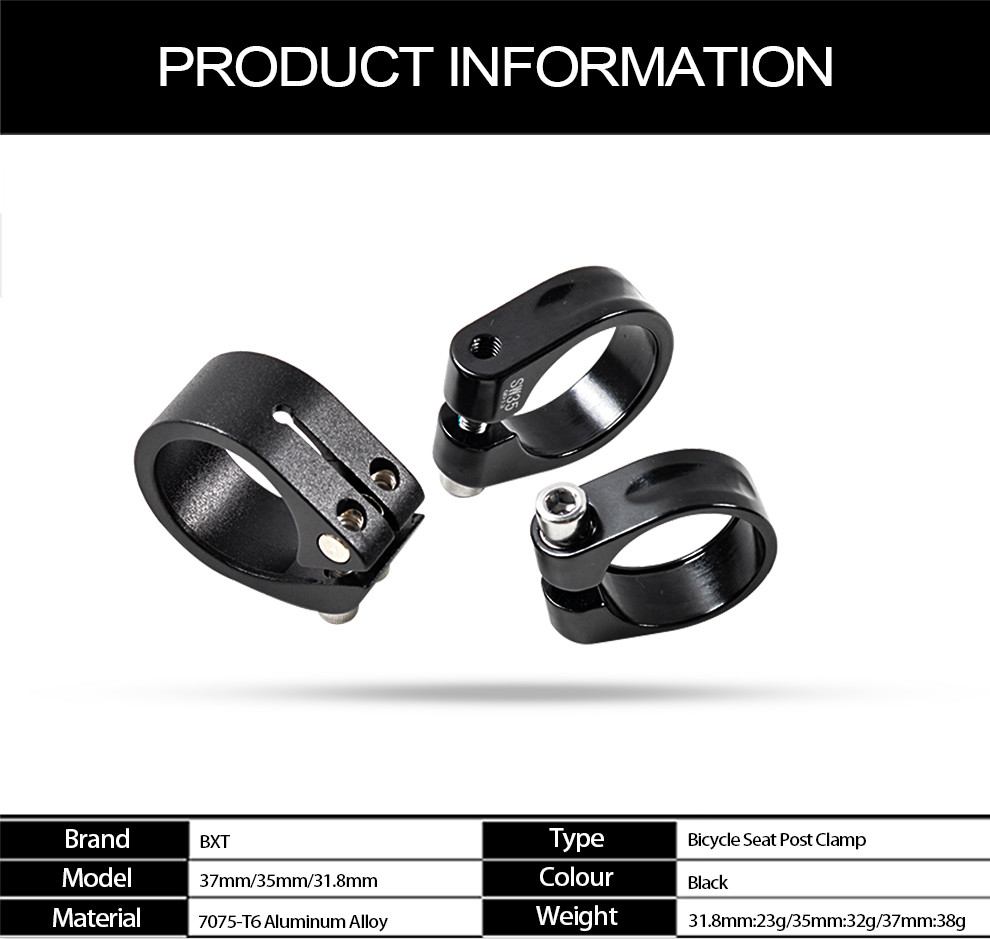Mountain Road Bicycle Seat Clamp 7075 T6 Aluminum Alloy Black