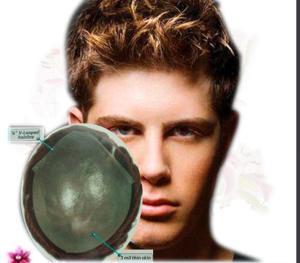 Quality 100% High Quality Huan Hair Full Skin V-Looped toupee hairpieces in stock wholesale