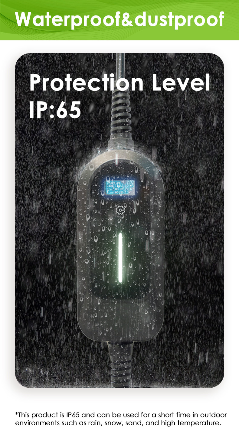 EVCOME Portable Electric Car Charger (220V 3.5KW MAX 16A ) 5M Or Customized Cable With OEM ODM