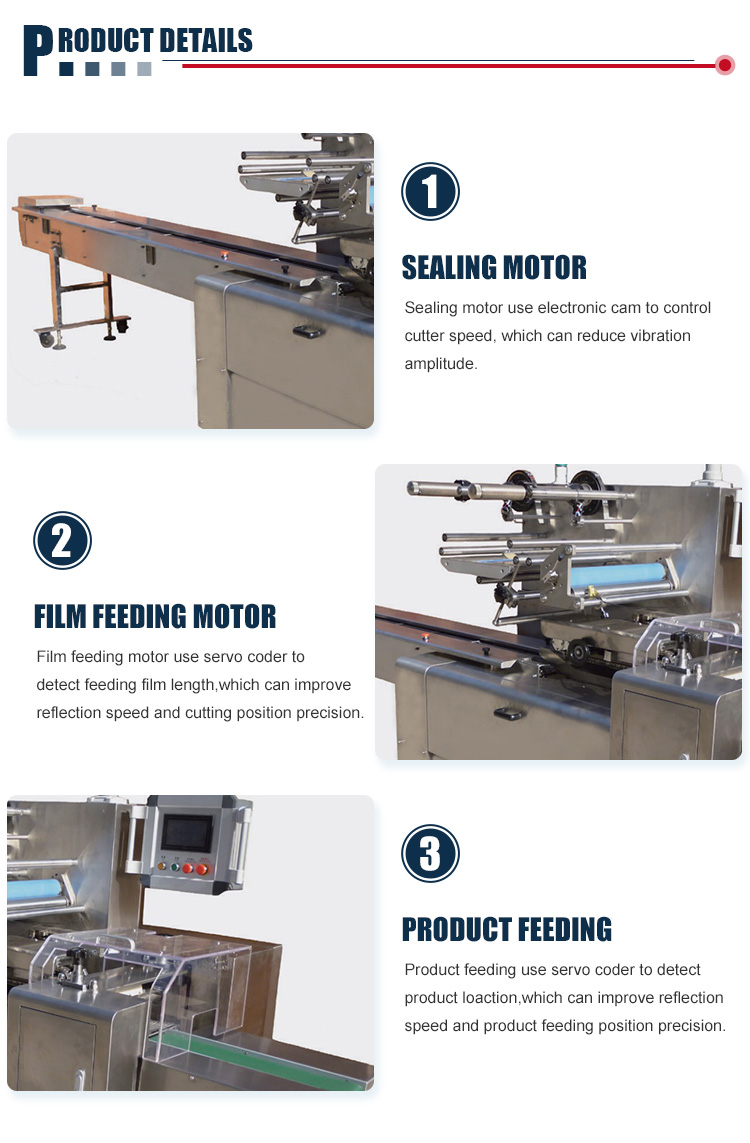 Temperature Control Crackers Biscuit Film Auto Packing Machine With Counting
