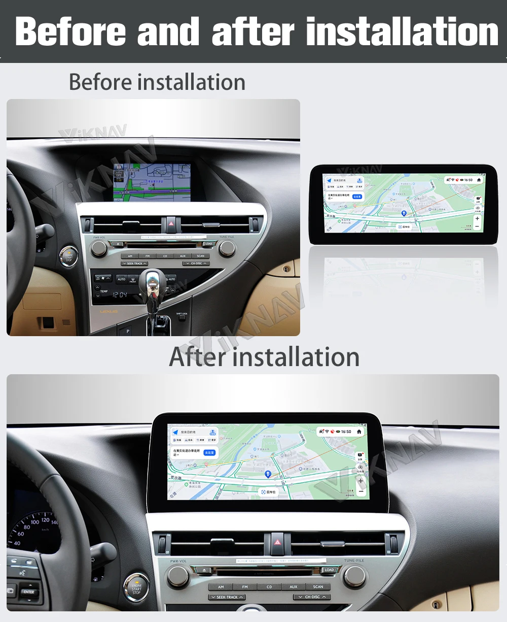 LEXUS RX 2009-2014 Aftermarket Bluetooth Car Stereo Radio Upgrade 12.3 Inch Touchscreen