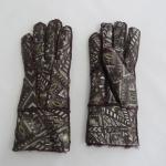 Promotional fashion 5 fingers warm sheepskin shearling gloves