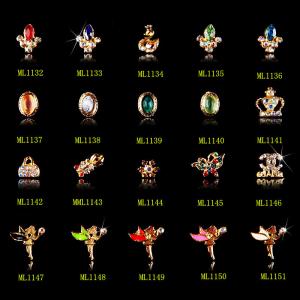 Quality Hot NEW Wholesale Alloy Jewelry 3D Nail Art Jewelry Nail rhinestones Sticker Supplier Number ML1132-1151 wholesale