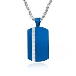 Satin and Polished Square Religious Necklace Men's Cross Stainless Steel