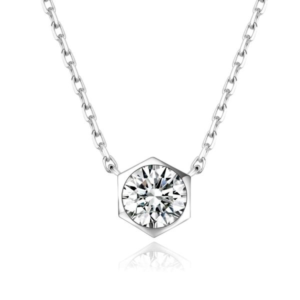 Cool Design 18k Gold Lab-Grown Diamond Pendant individuality Pendant White