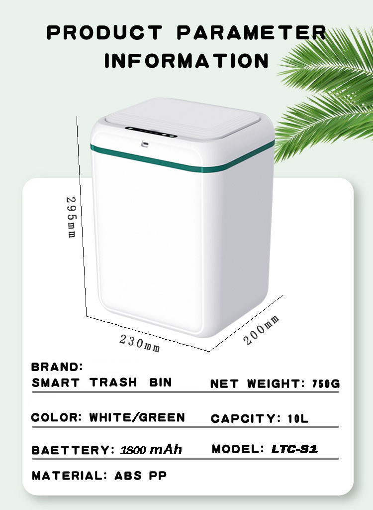 UV Disinfection Smart Home Products 10L Kitchen Trash Can With Lid