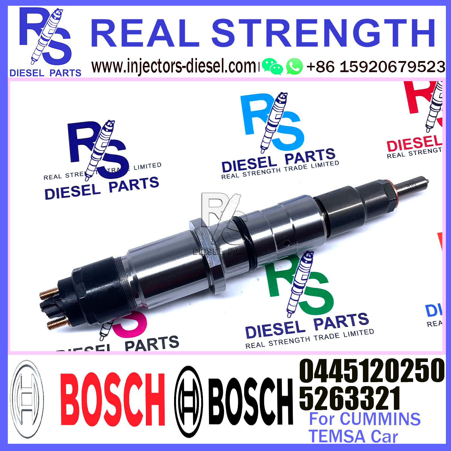Diesel Fuel Injector 0445120250 5263321 For CUMMINS TEMSA Engine