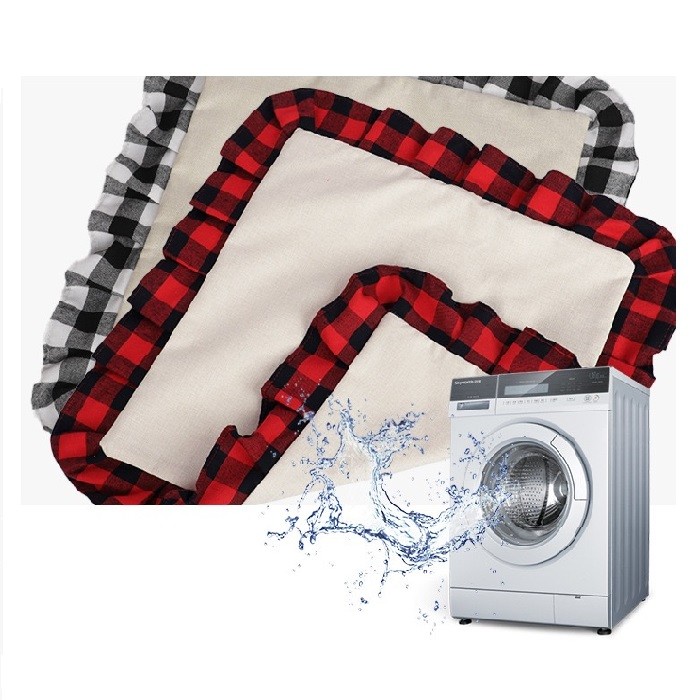 Double Sided Sublimation Pillow Case Blanks Printed Plaid Cotton Linen Sublimation Pillow Cover