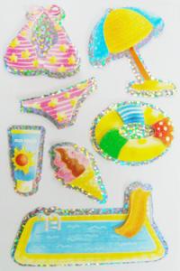 Quality Glitter PVC Printable Custom Hologram Stickers Small For MP3 Players wholesale