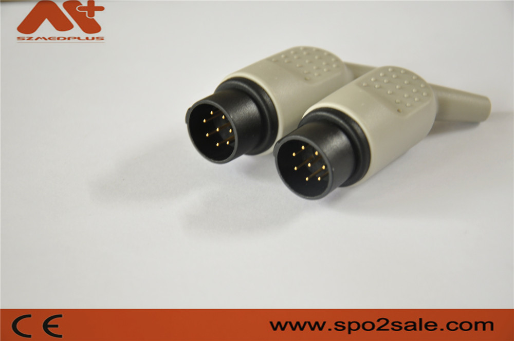 ECG connector compatible for Nihon Kohden monitor accessory with 8pin Black color