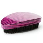 Customer Logo 360 Wave Curved For Men Beard Brush Soft Hard Boar Bristle Black