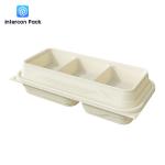 ISO9001 Disposable Paper Food Packaging With Bagasse Straw Bamboo Material