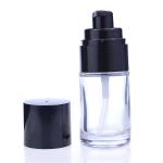 Empty 30ml Cosmetic Container Makeup Liquid Foundation Glass Bottle With Black
