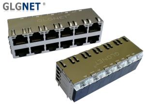 Quality Copper Alloy Stacked RJ45 Connectors 12 Ports Pcb Rj45 Jack 1000 BASE - T wholesale