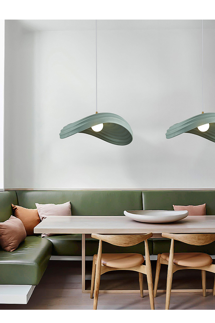 Nordic Minimalist Wabi Sabi Cream Style LED Dining Room Cafe Pendant Light(WH-VP-166)