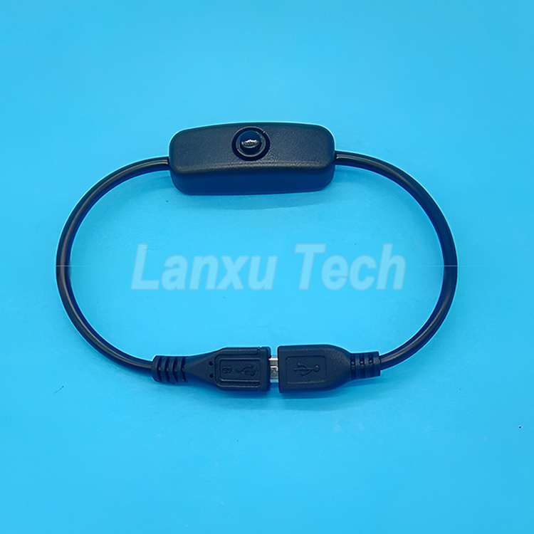 USB Micro B Male to Female Extension on off Push Button 501 Switch Cable