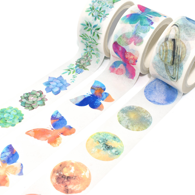 Cute Single Sid Adhesive Self Masking Decorative Washi Tape For Scrapbook