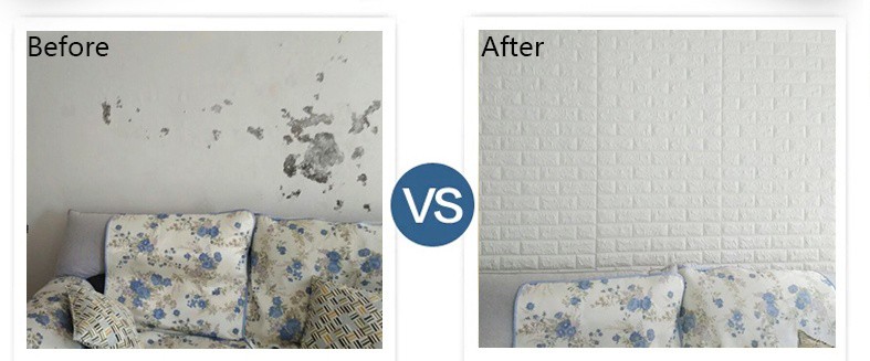 Household 3D PE Foam Wallpaper Brown Blue Yellow 3D Foam Wallpaper Waterproof