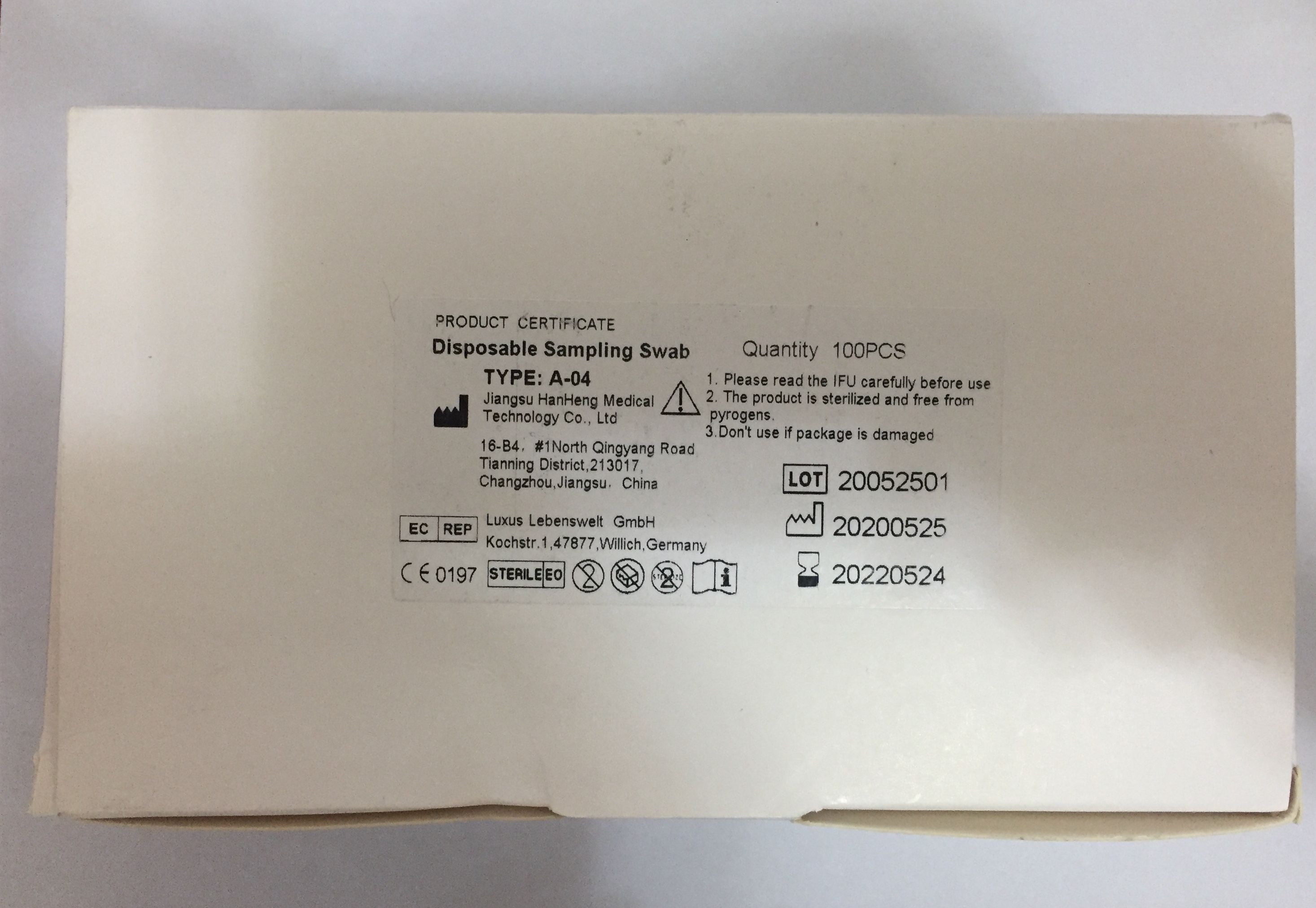 Rapid Test Disposable Sampling Swab , Medical PCR Test Nasal Swab