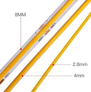 Quality China Factory Ultra-thin COB Light Strip 2.8mm/2.7mm/3mm/5mm Mini Light Strip 12V 24V Car Light Strip 480leds 384leds wholesale