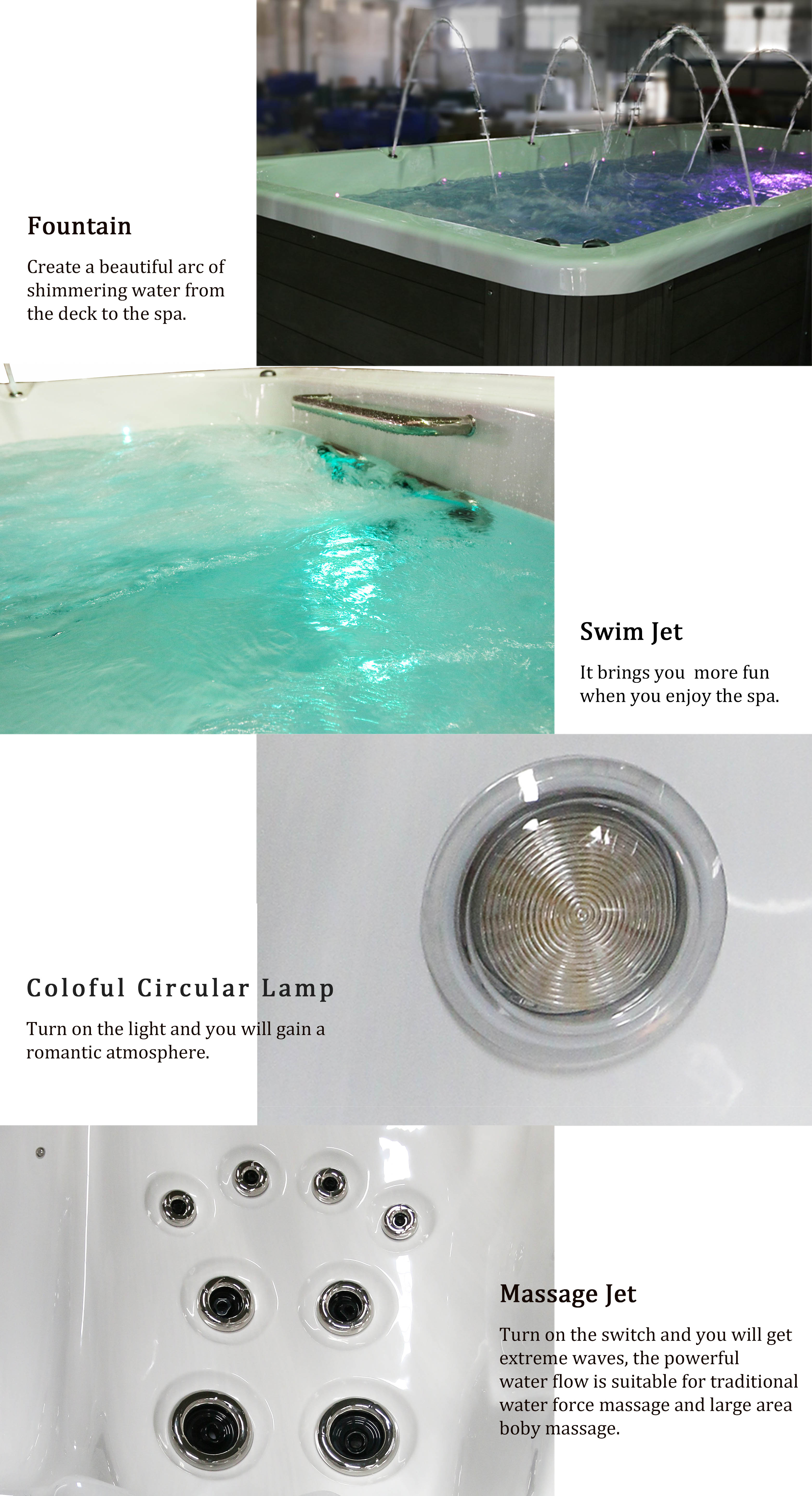 8 Person Outdoor Massage Spa Pool Whirlpools Swim Pool For Swimming
