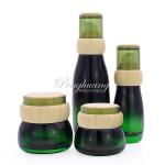 120ml 4oz Cream Glass Jars Green Color For Skin Care Products
