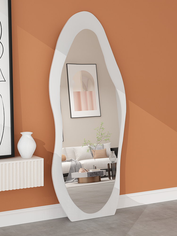 Floor Standing Large Arch Lighted Full Body Length Mirror with LED Lights in Silver