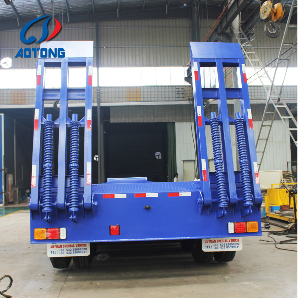 Heavy Load Gooseneck Lowboy Semi Trailer for Excavator Transport 3 Axles 4 Axles 12m 15m