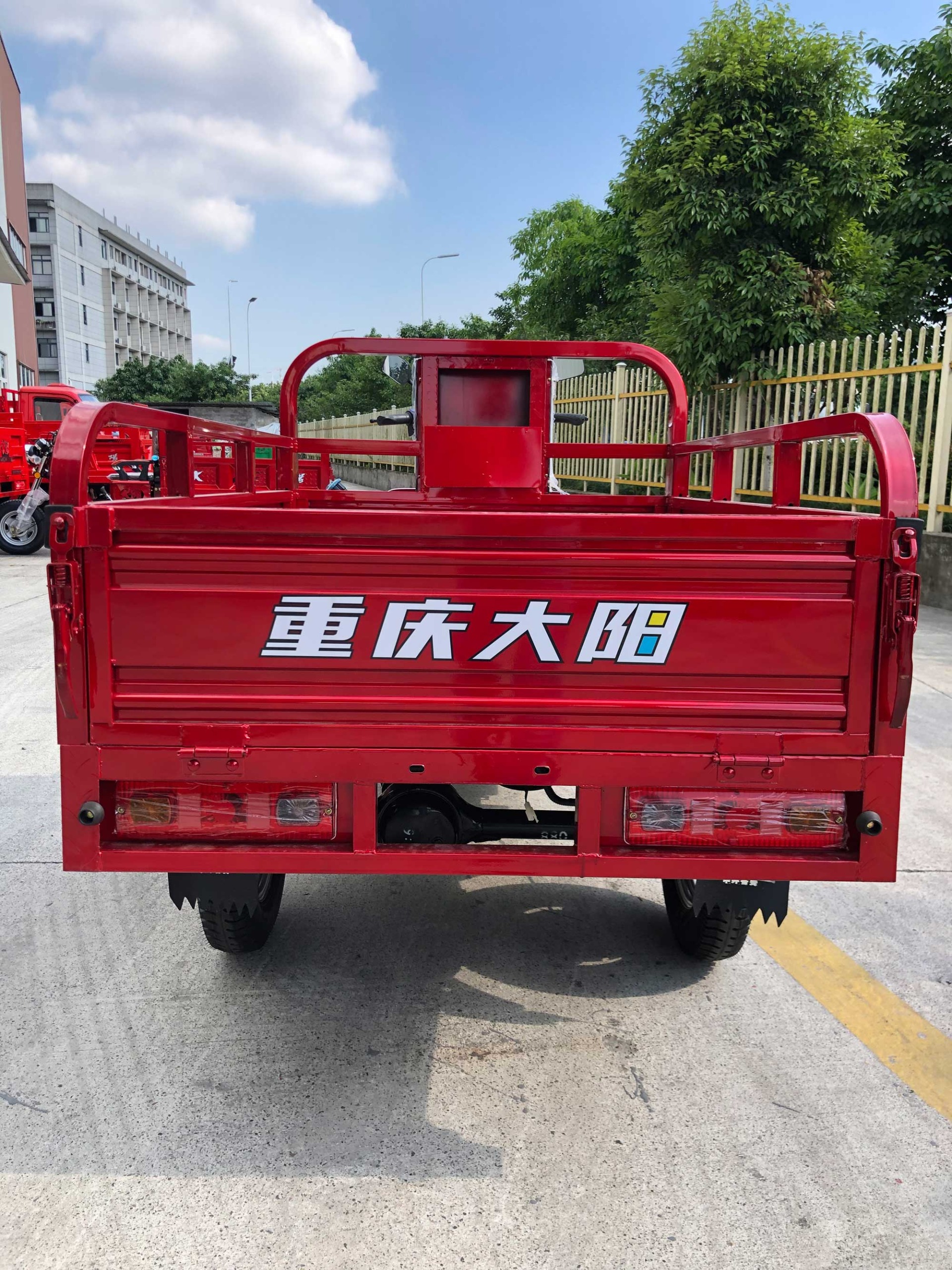 DAYANG 201-250cc Air-cooling Engine Gasoline Open Type Red Motorized Passenger Tricycle