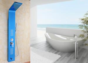 Quality Blue Painting ROVATE Wall Mount Shower Panel Massage Function 1360*190mm Size wholesale
