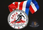 Red / White / Blue Ribbon Custom Sports Medals For Skating , Skiing Events