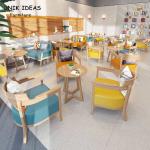 Commercial Cafeteria Restaurant Dining Table And Chairs 4 Piece 120cm