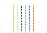 Food Grade Bleached Drinking Paper Straws With Non Toxic Ink 7.75 Inches Long
