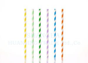 Quality Food Grade Bleached Coloured Paper Straws With Harmless Non Toxic Ink wholesale