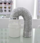 Indoor Dryer Vent Kit 4 Inch Flexible Air Duct White Lint Trap Bucket 4'' Hose