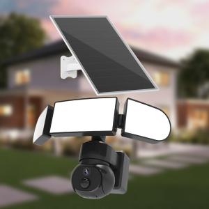 Quality 3.6mm Lens 4G PTZ Camera 30M IR Distance 8W Solar Panel Camera Outdoor Siren 2K wholesale