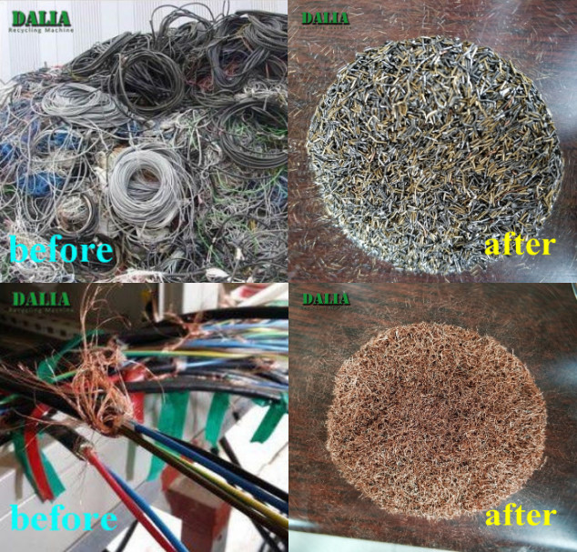 Dry Type Copper Wire Granulator 2500*1800*2850mm Dimension Without Secondary Pollution