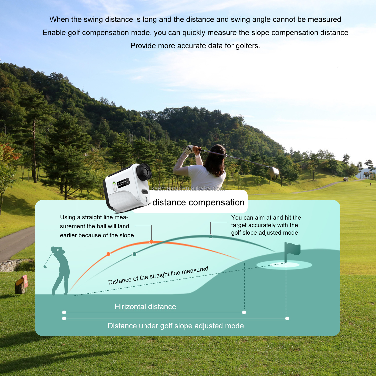 2024 new style Telescope rangefinder Handheld golf laser rangefinder Mini Laser Rangefinder with slope