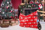 Non Toxic Colorful Plastic Gift Wrap Bags , Reusable Extra Large Christmas Gift