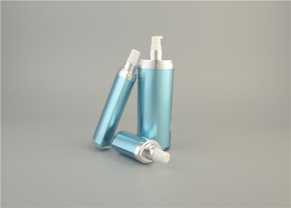 30ml 50ml 100ml Blue Color Round shape Plastic Lotion Bottle Silver Plastic