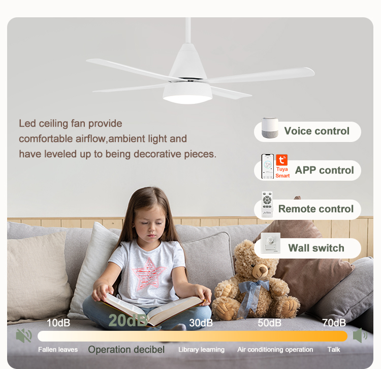 Indoor 52 Inch/OEM Pure Copper DC Ceiling Fan with LED Light and Remote Control Sale