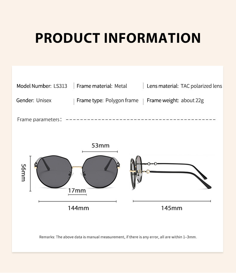 Female Round Metal Sunglasses Anti UV Lightweight Durable Longevity