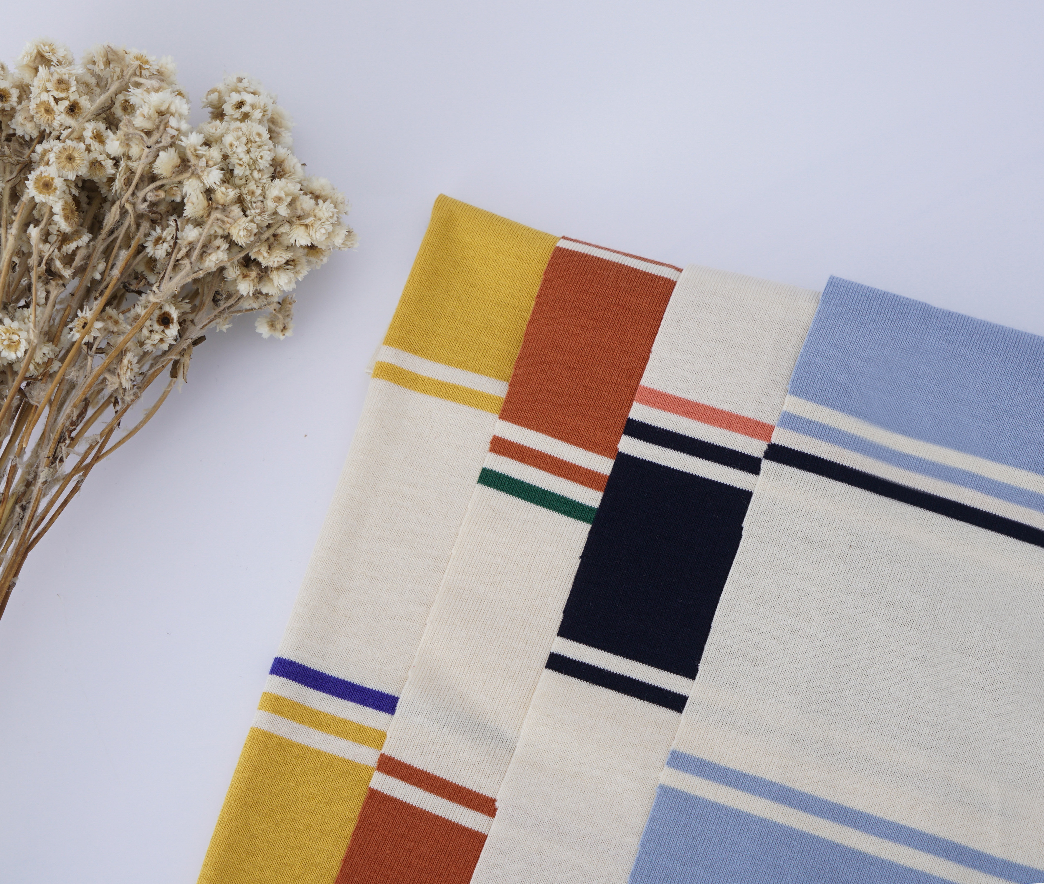 Smooth Skin - Friendly Striped Knit Fabric For T-Shirt