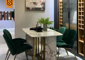 Quality OEM Luxury White Marble Dining Table Easy Maintenance SGS Approved wholesale