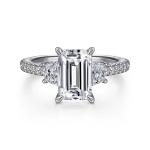 Lab Diamond Wedding Band VVS Clarity HPHT Emerald Cut Lab Grown Diamond Ring