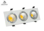 Silver Black Aluminum Square LED Ceiling Recessed Lights Spot Light COB 15W 18W