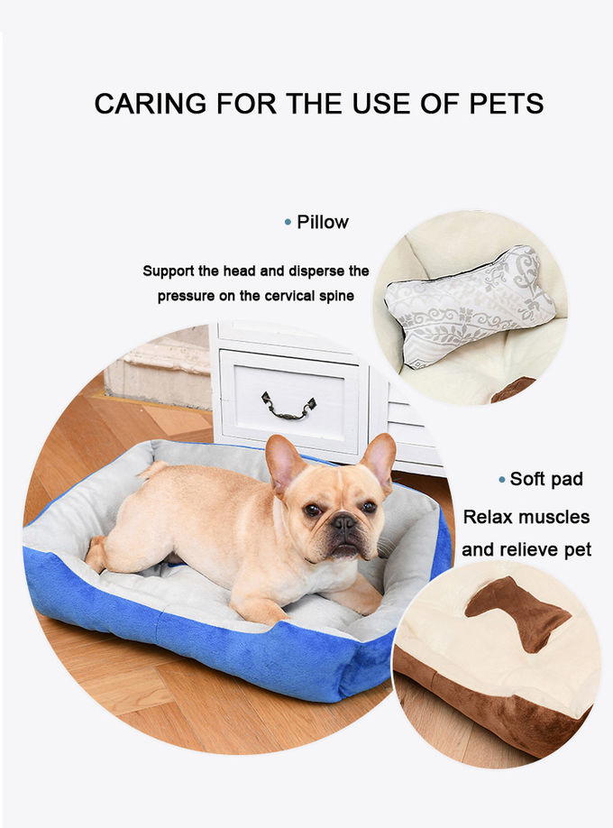 Custom Dual Purpose Rectangle Calming Dog Bed Breathable Washable Dog Mattress